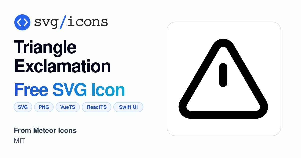 Triangle-exclamation SVG Icon - Free Triangle-exclamation PNG & SVG ...