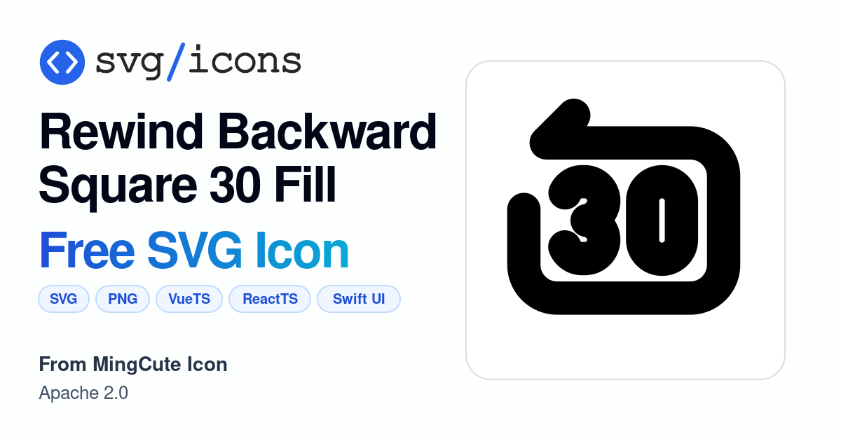 Rewind-backward-square-30-fill SVG Icon - Free Rewind-backward-square ...