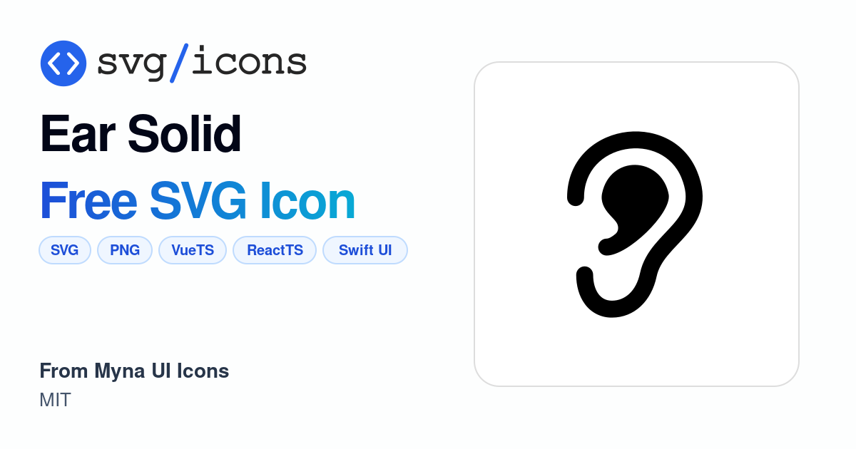 Ear-solid SVG Icon - Free Ear-solid PNG & SVG Download