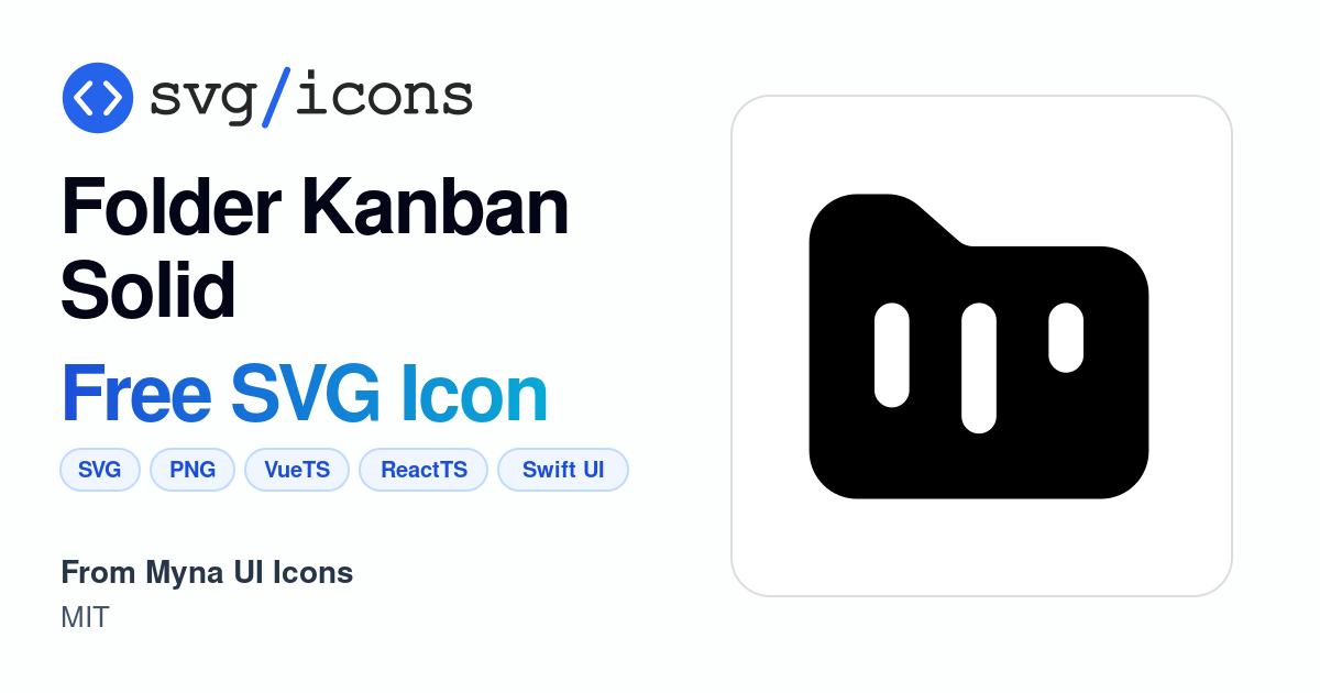 Folder-kanban-solid SVG Icon - Free Folder-kanban-solid PNG & SVG Download