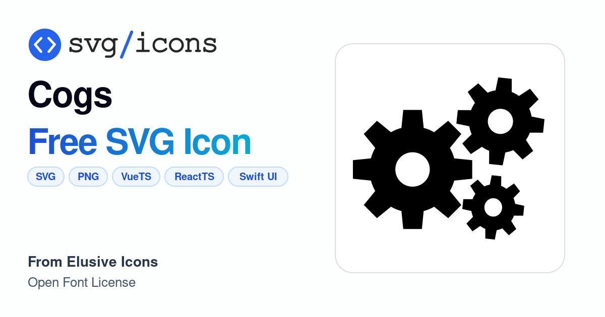 Cogs SVG Icon - Free Cogs PNG & SVG Download