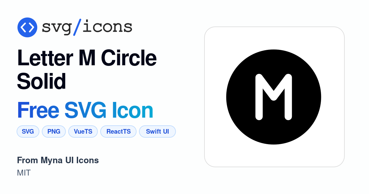Letter-m-circle-solid SVG Icon - Free Letter-m-circle-solid PNG & SVG ...