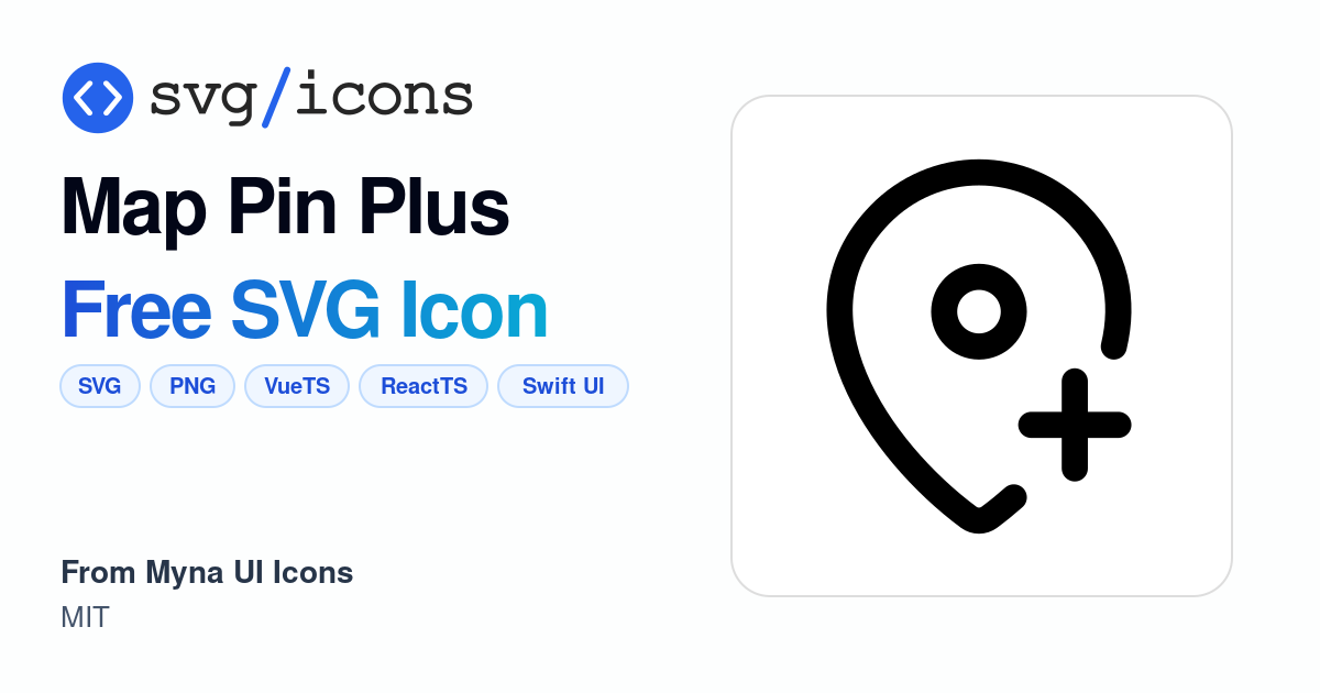 Map-pin-plus SVG Icon - Free Map-pin-plus PNG & SVG Download