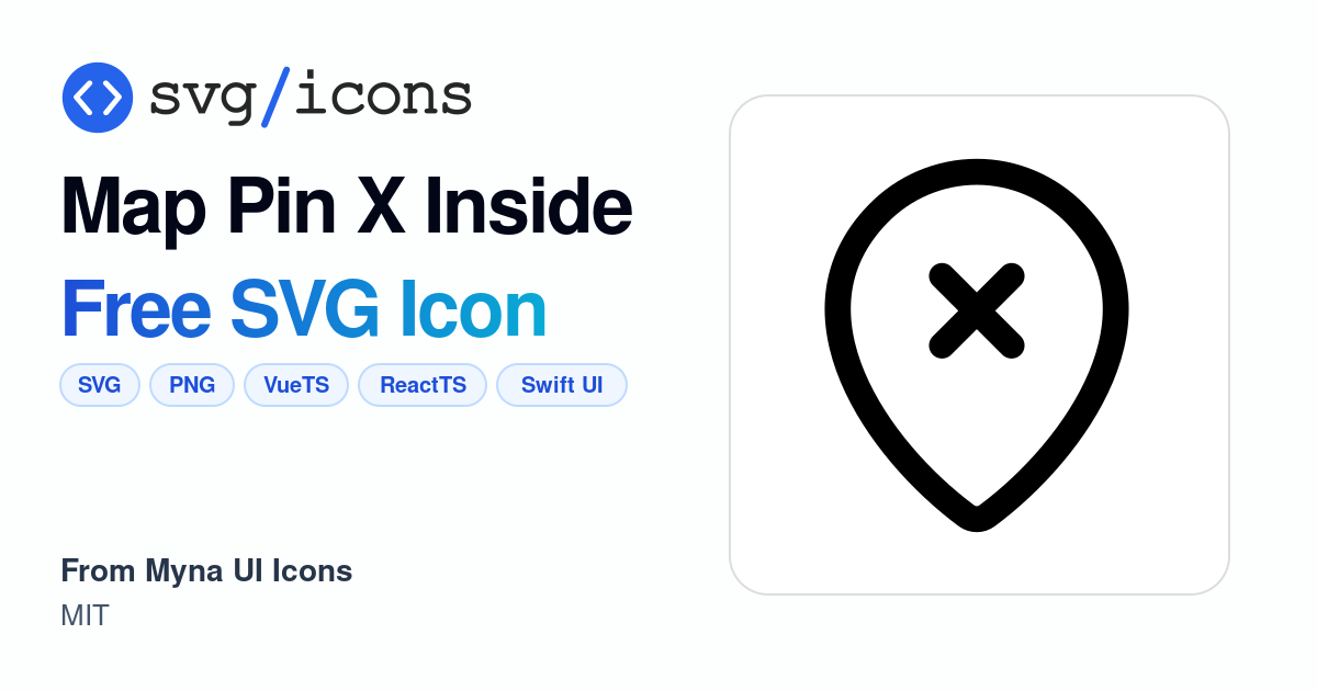 Map-pin-x-inside SVG Icon - Free Map-pin-x-inside PNG & SVG Download