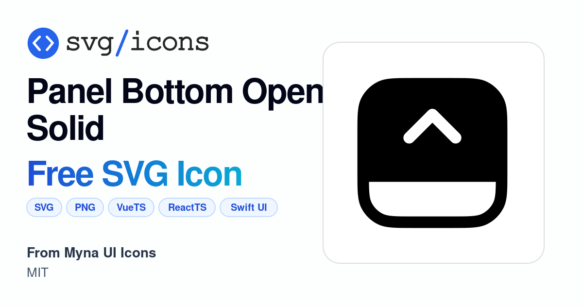 Panel-bottom-open-solid SVG Icon - Free Panel-bottom-open-solid PNG ...