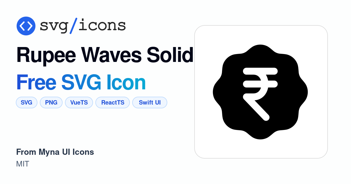 Rupee-waves-solid SVG Icon - Free Rupee-waves-solid PNG & SVG Download