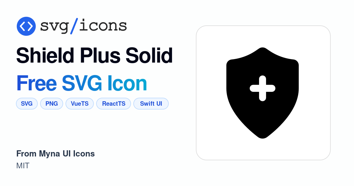Shield-plus-solid SVG Icon - Free Shield-plus-solid PNG & SVG Download