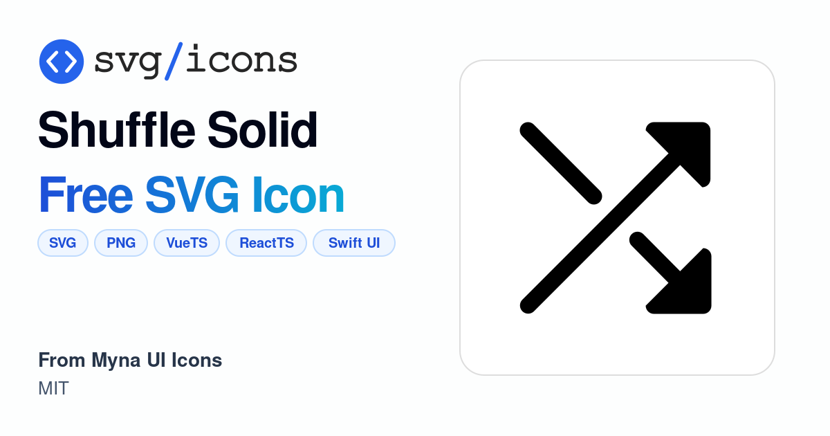 Shuffle-solid SVG Icon - Free Shuffle-solid PNG & SVG Download