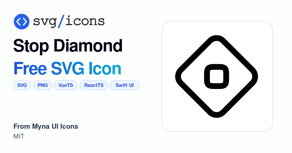 Stop-diamond SVG Icon - Free Stop-diamond PNG & SVG Download