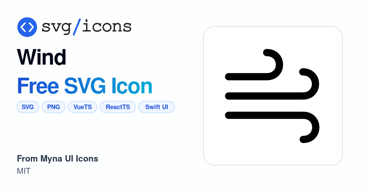 Wind SVG Icon - Free Wind PNG & SVG Download