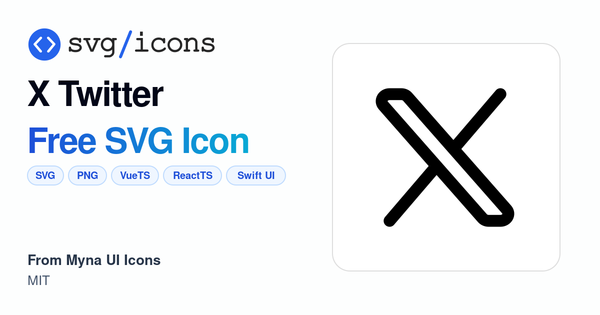 X-twitter SVG Icon - Free X-twitter PNG & SVG Download