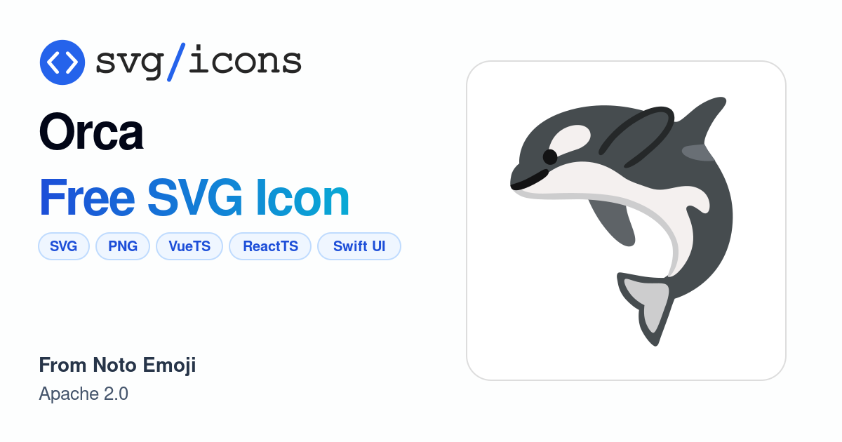 Orca SVG Icon - Free Orca PNG & SVG Download