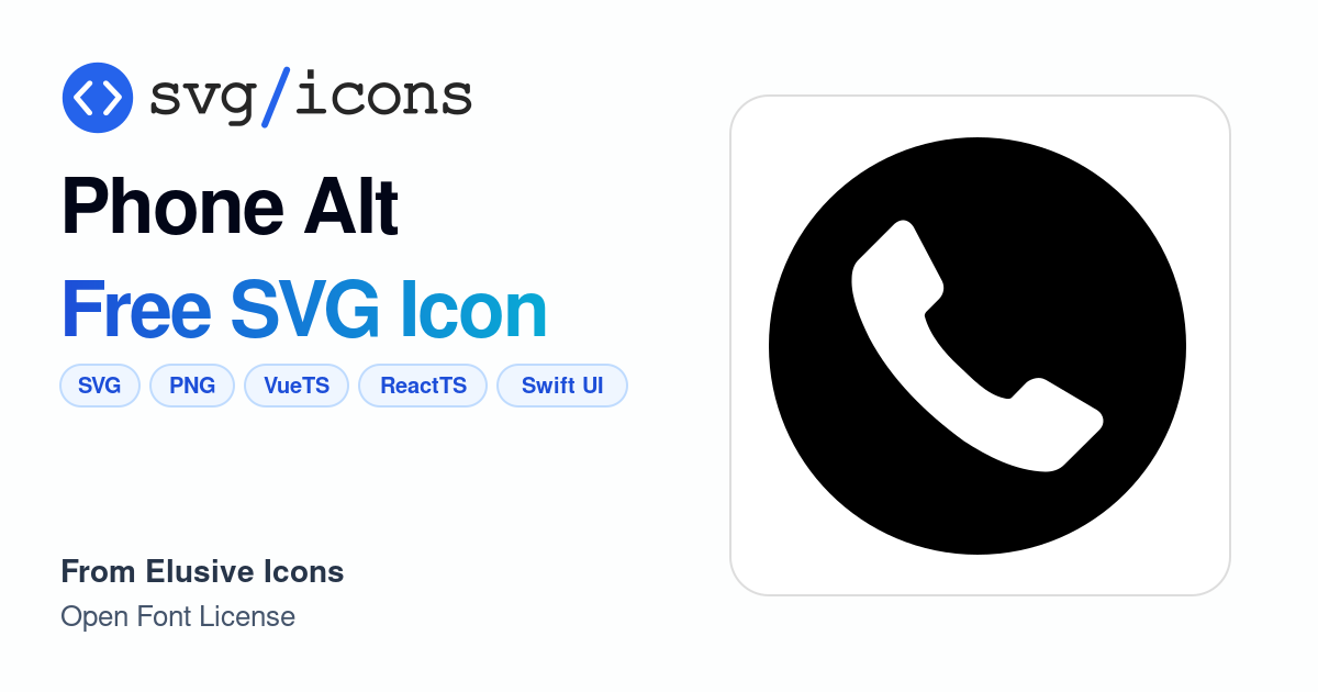 Phone-alt SVG Icon - Free Phone-alt PNG & SVG Download