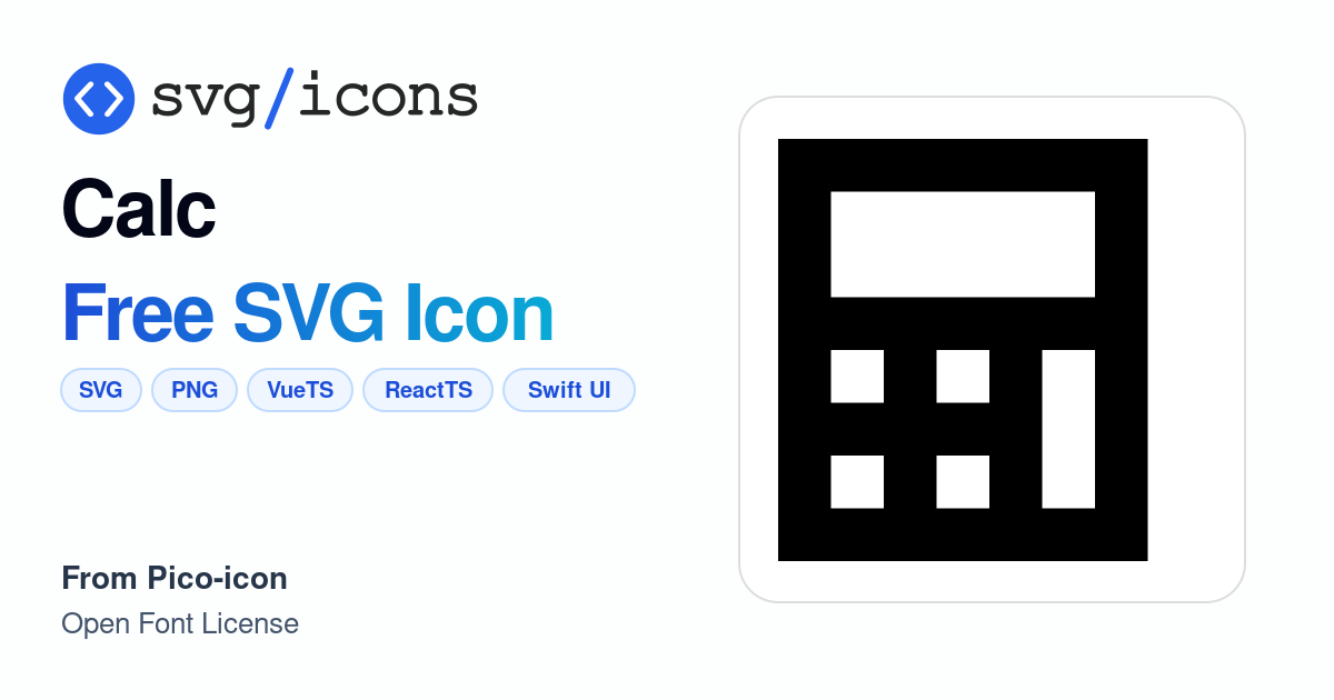 Calc SVG Icon - Free Calc PNG & SVG Download