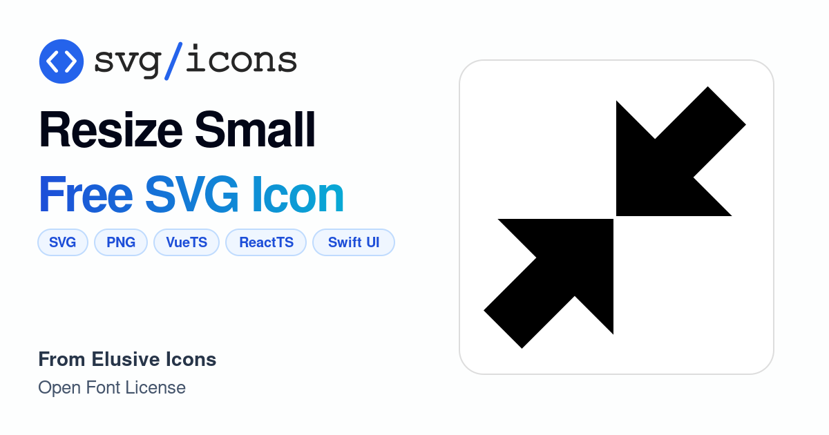 Resize-small SVG Icon - Free Resize-small PNG & SVG Download