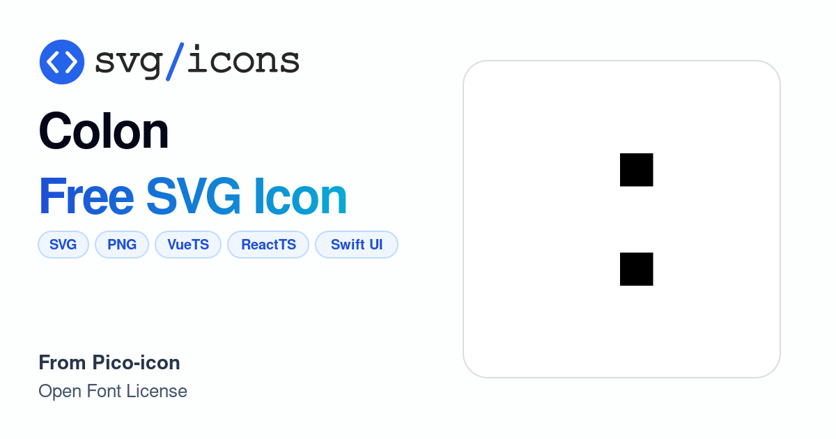 Colon SVG Icon - Free Colon PNG & SVG Download