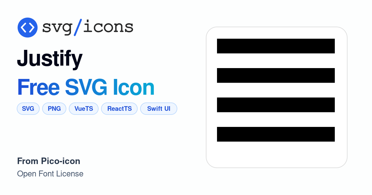 Justify SVG Icon - Free Justify PNG & SVG Download