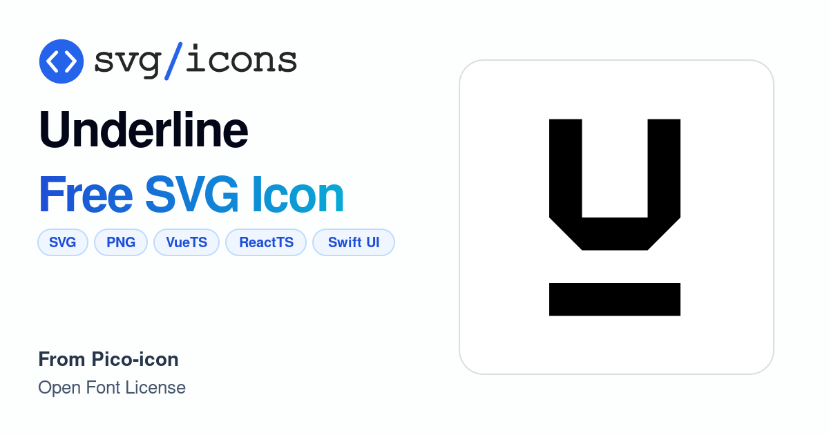 Underline SVG Icon - Free Underline PNG & SVG Download