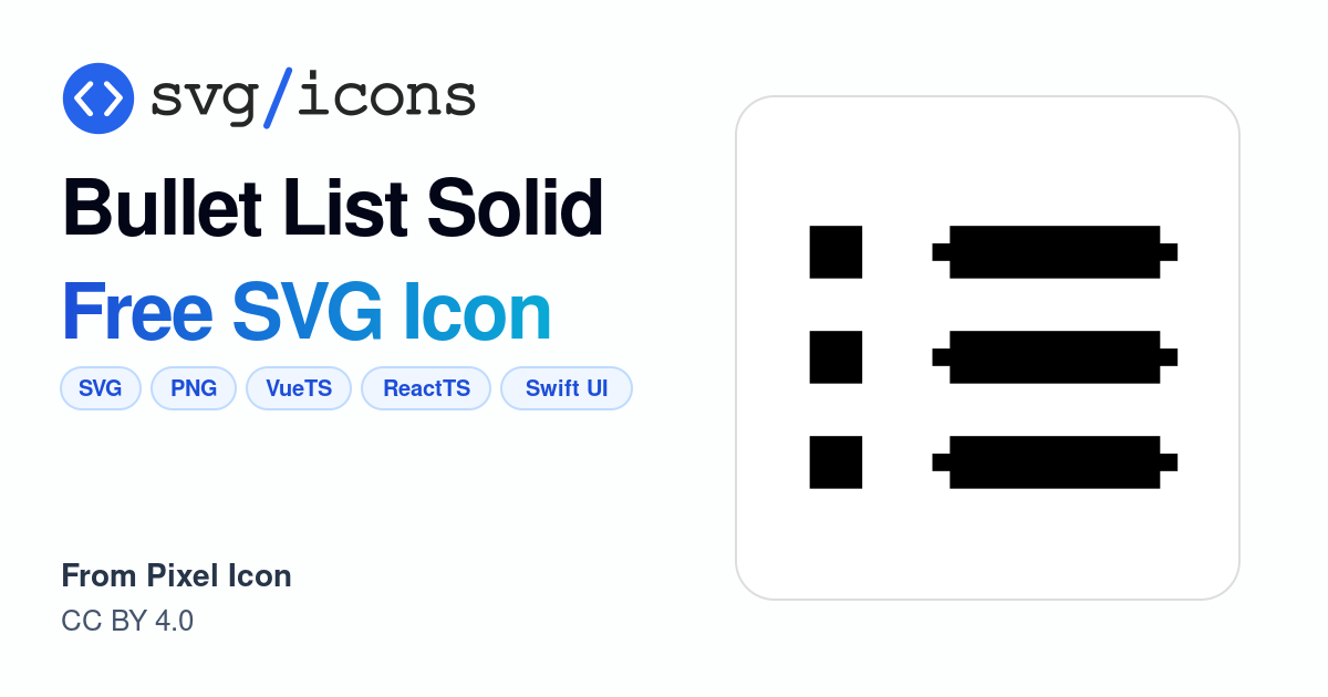 Bullet-list-solid SVG Icon - Free Bullet-list-solid PNG & SVG Download
