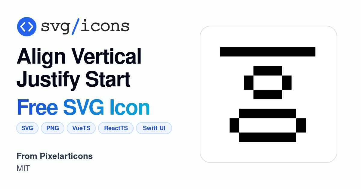 Align-vertical-justify-start SVG Icon - Free Align-vertical-justify ...