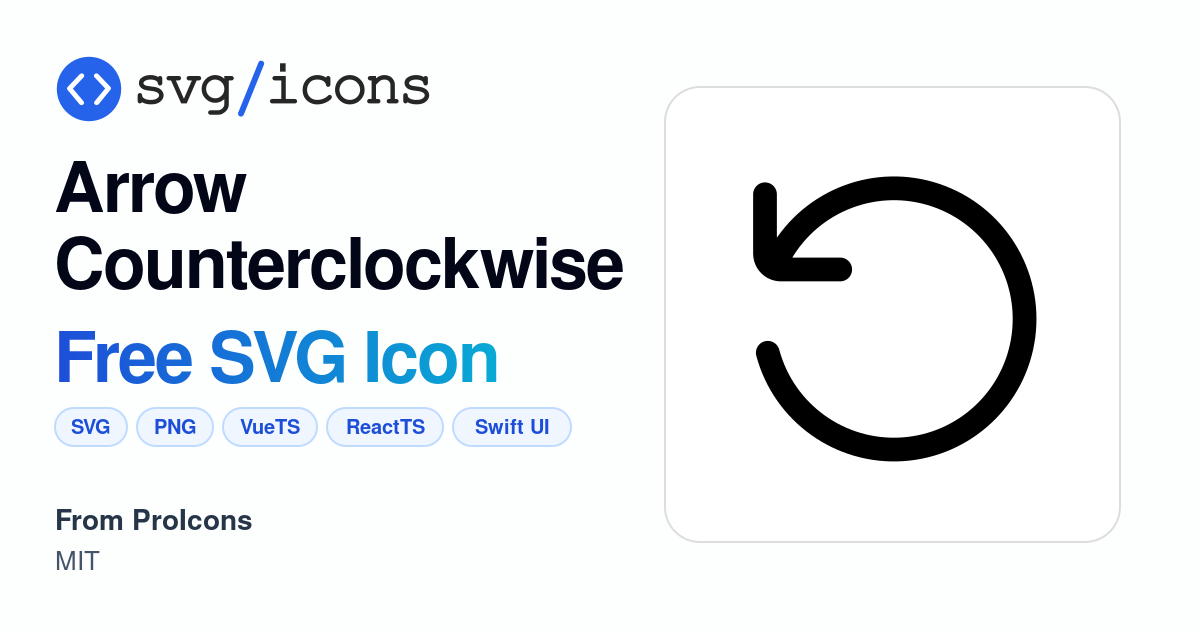 Arrow-counterclockwise SVG Icon - Free Arrow-counterclockwise PNG & SVG ...