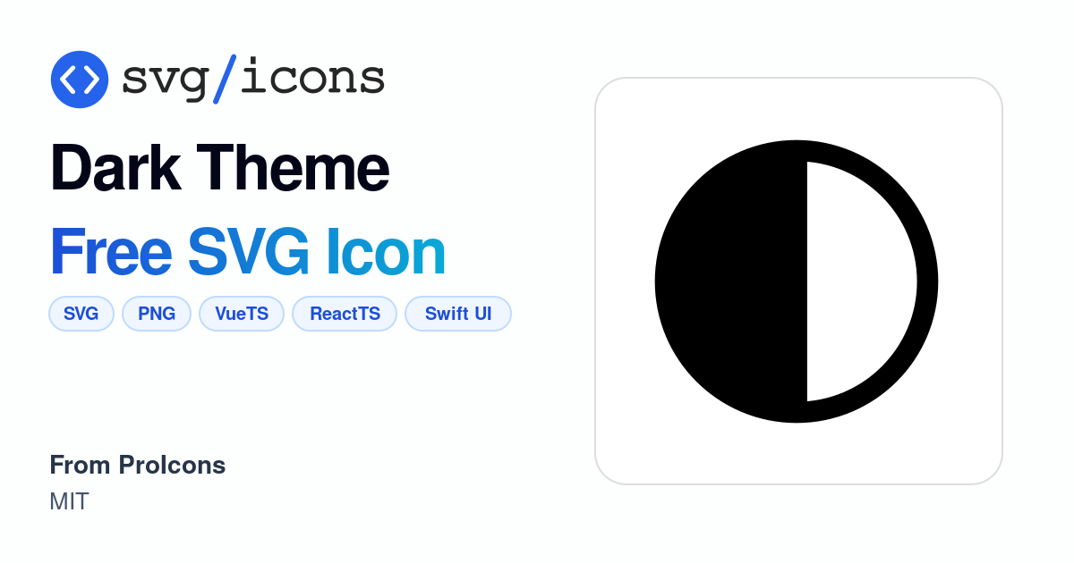 Dark-theme SVG Icon - Free Dark-theme PNG & SVG Download
