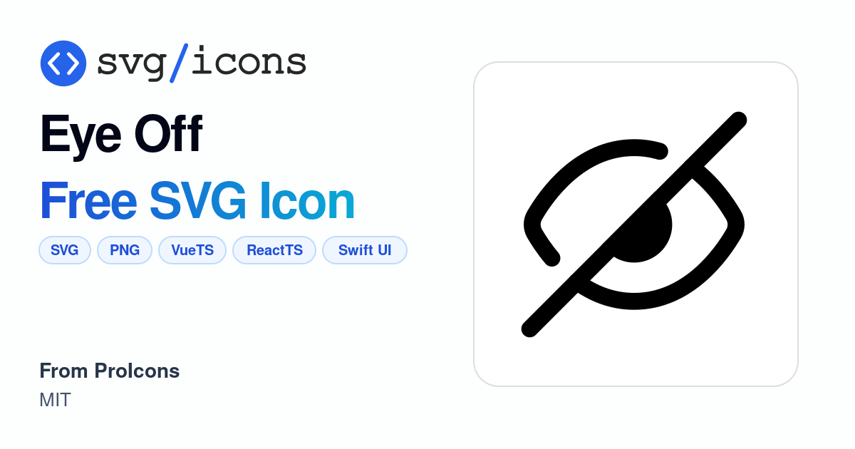 Eye-off SVG Icon - Free Eye-off PNG & SVG Download