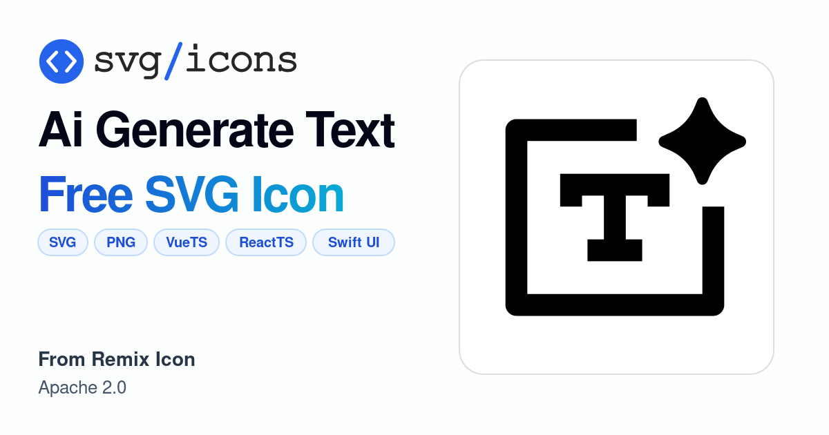 Ai-generate-text SVG Icon - Free Ai-generate-text PNG & SVG Download