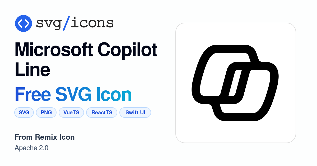 Microsoft-copilot-line SVG Icon - Free Microsoft-copilot-line PNG & SVG ...