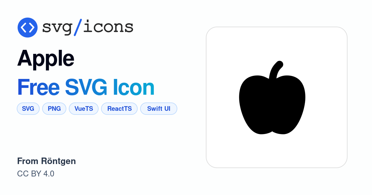 Apple SVG Icon - Free Apple PNG & SVG Download