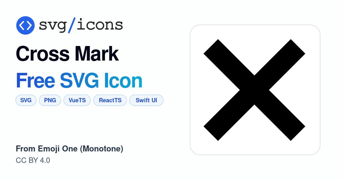 Cross-mark SVG Icon - Free Cross-mark PNG & SVG Download