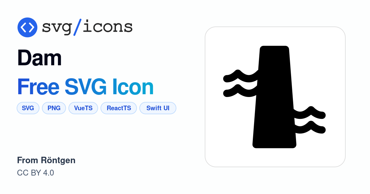 Dam SVG Icon - Free Dam PNG & SVG Download