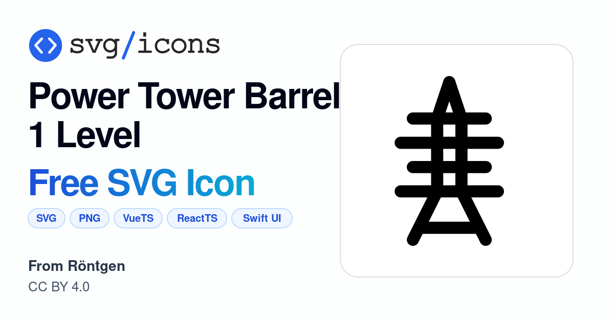 Power-tower-barrel-1-level SVG Icon - Free Power-tower-barrel-1-level ...