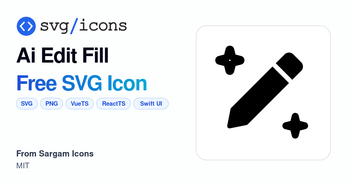 Ai-edit-fill SVG Icon - Free Ai-edit-fill PNG & SVG Download