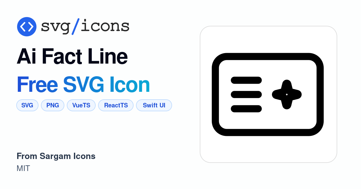 Ai-fact-line SVG Icon - Free Ai-fact-line PNG & SVG Download