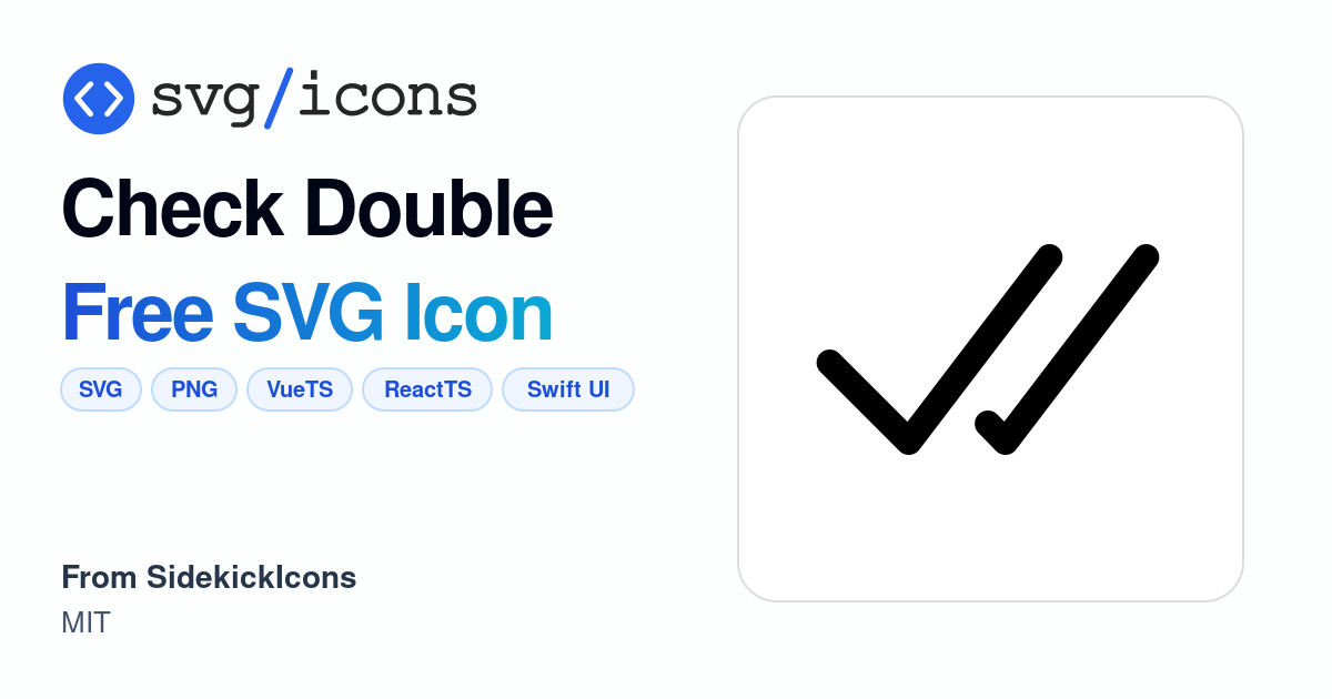 Check-double SVG Icon - Free Check-double PNG & SVG Download