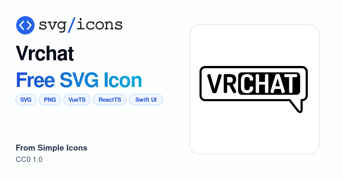 Vrchat SVG Icon - Free Vrchat PNG & SVG Download