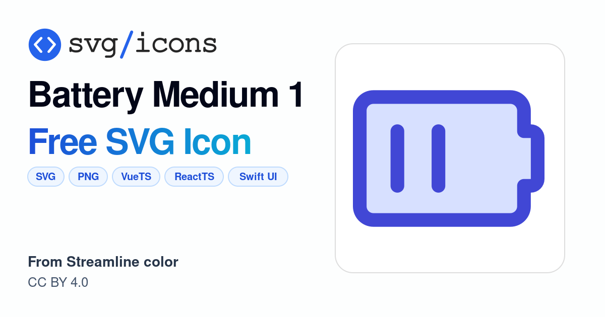 Battery-medium-1 SVG Icon - Free Battery-medium-1 PNG & SVG Download
