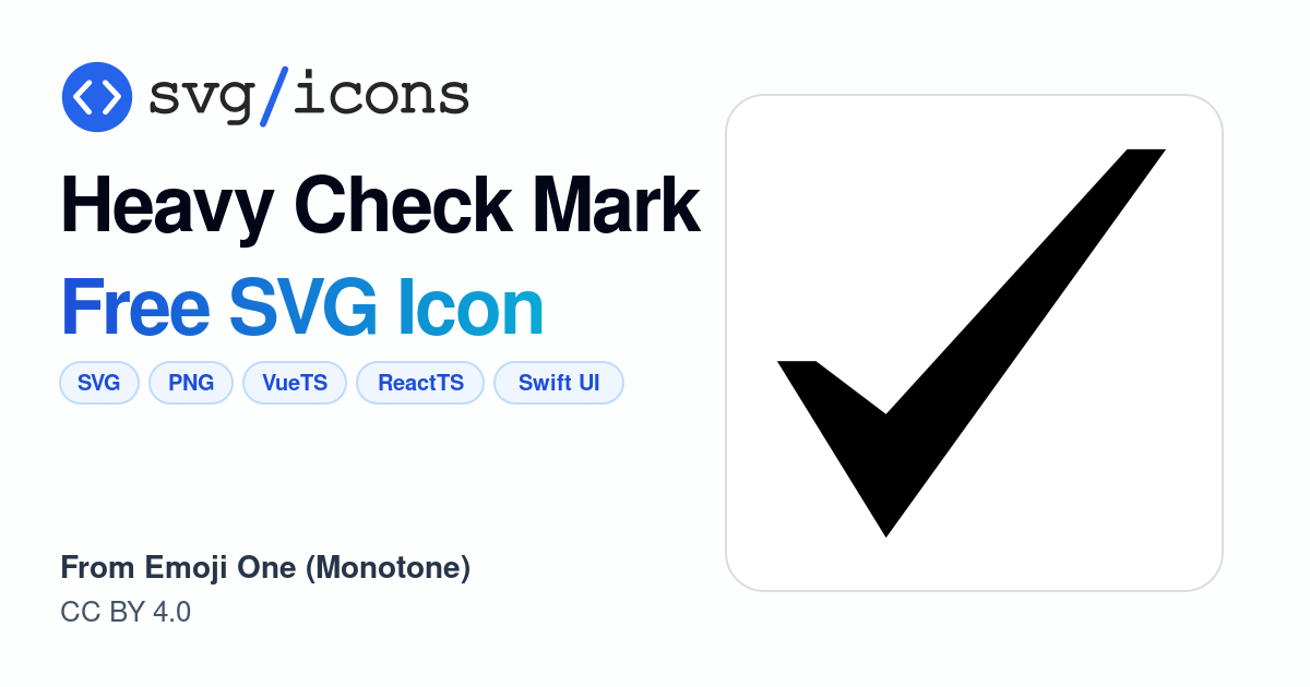 Heavy-check-mark SVG Icon - Free Heavy-check-mark PNG & SVG Download