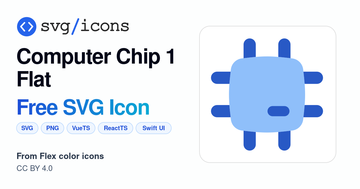 Computer-chip-1-flat SVG Icon - Free Computer-chip-1-flat PNG & SVG ...