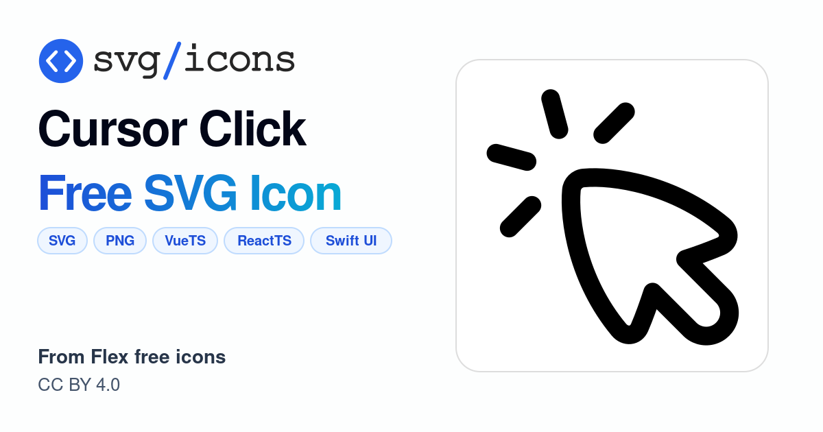 Cursor-click SVG Icon - Free Cursor-click PNG & SVG Download