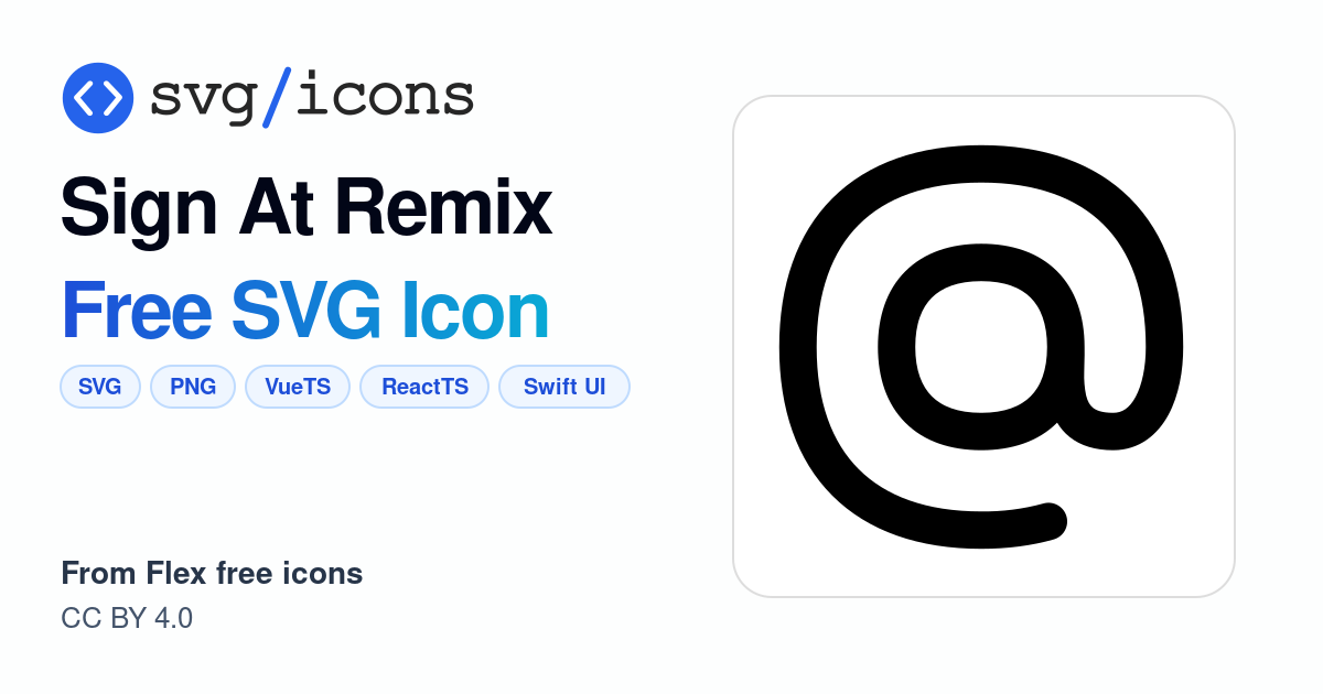 Sign-at-remix SVG Icon - Free Sign-at-remix PNG & SVG Download