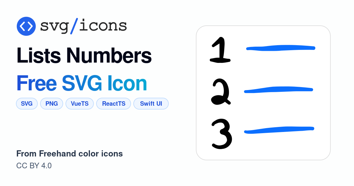 Lists-numbers SVG Icon - Free Lists-numbers PNG & SVG Download