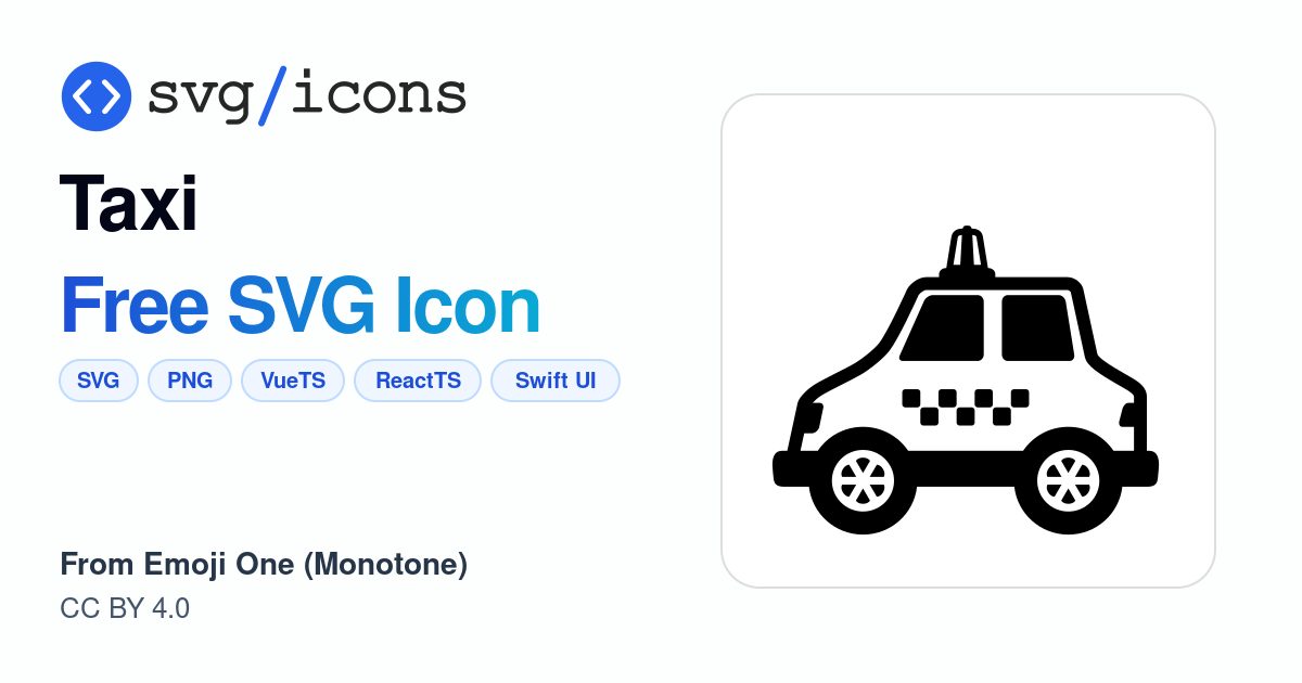 Taxi SVG Icon - Free Taxi PNG & SVG Download