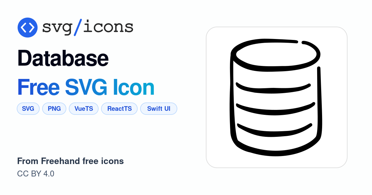 Database SVG Icon - Free Database PNG & SVG Download