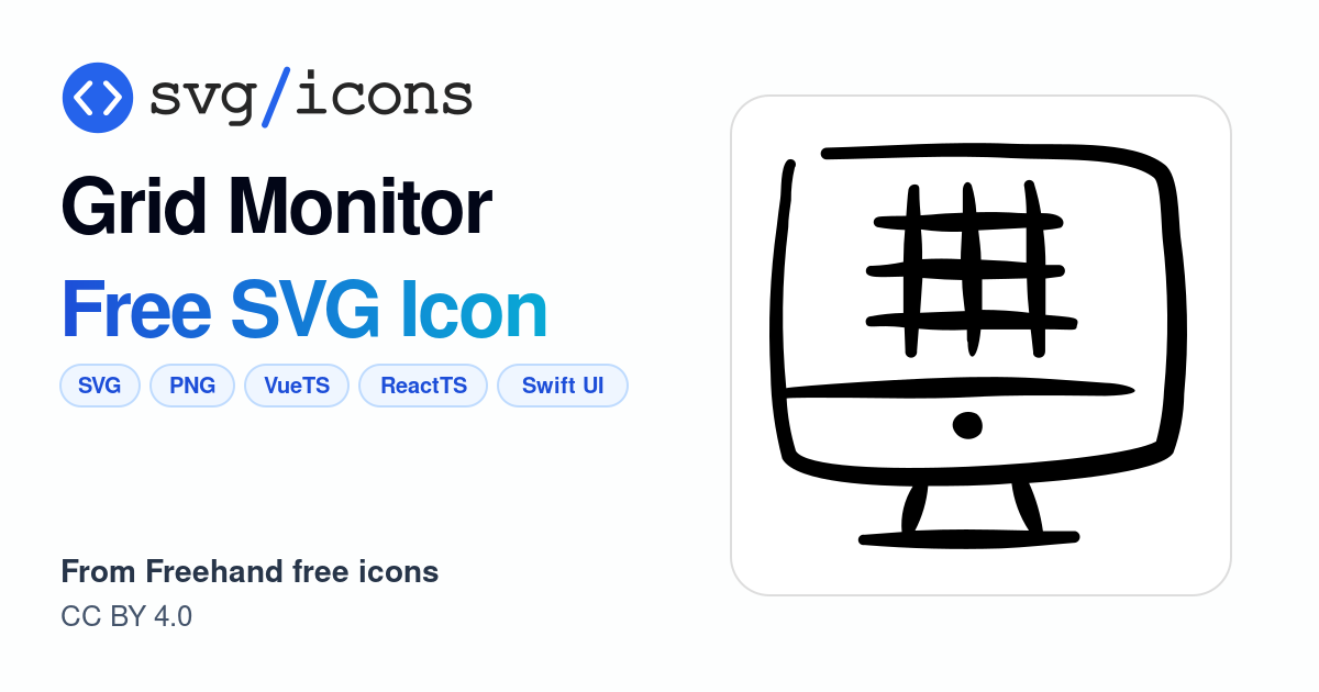 Grid-monitor SVG Icon - Free Grid-monitor PNG & SVG Download