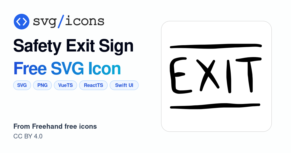 Safety-exit-sign SVG Icon - Free Safety-exit-sign PNG & SVG Download