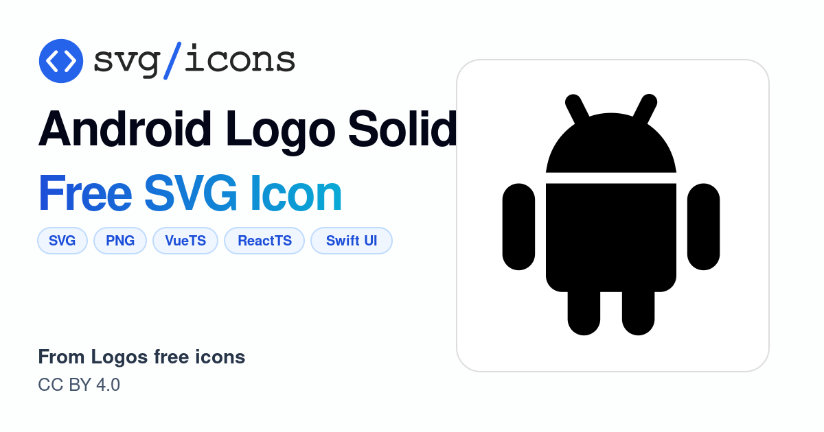 Android-logo-solid SVG Icon - Free Android-logo-solid PNG & SVG Download