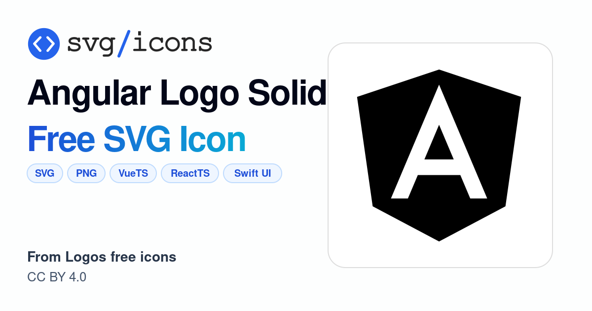Angular-logo-solid SVG Icon - Free Angular-logo-solid PNG & SVG Download
