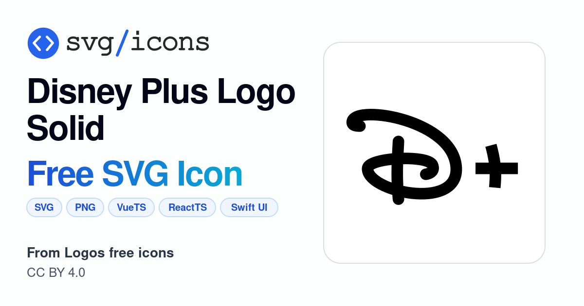Disney-plus-logo-solid SVG Icon - Free Disney-plus-logo-solid PNG & SVG ...